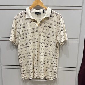Ted Baker Beige Patterned Polo Shirt